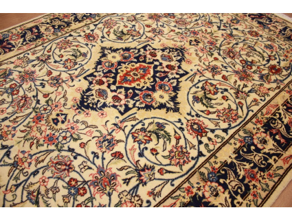 Persian carpet Ghom virgin wool with silk 195x148 cm Beige