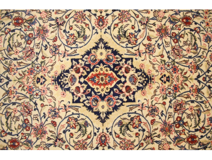 Persian carpet Ghom virgin wool with silk 195x148 cm Beige