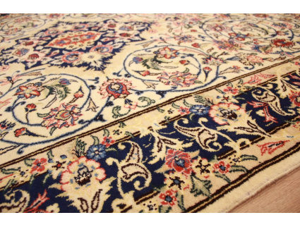 Persian carpet Ghom virgin wool with silk 195x148 cm Beige