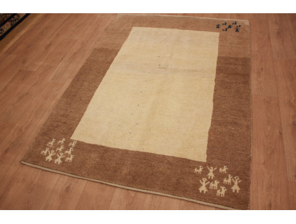 Nomadic Persian carpet Gabbeh wool 207x152 cm Beige