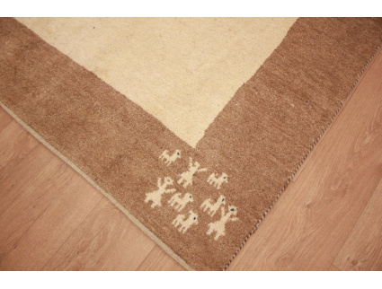 Nomadic Persian carpet Gabbeh wool 207x152 cm Beige