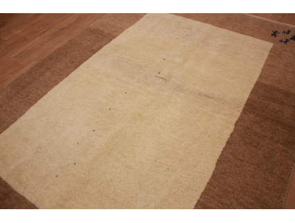 Nomadic Persian carpet Gabbeh wool 207x152 cm Beige