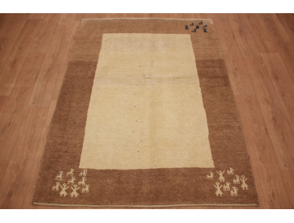 Nomadic Persian carpet Gabbeh wool 207x152 cm Beige