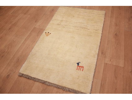 Nomadenteppich Perserteppich Gabbeh 127x75 cm Beige