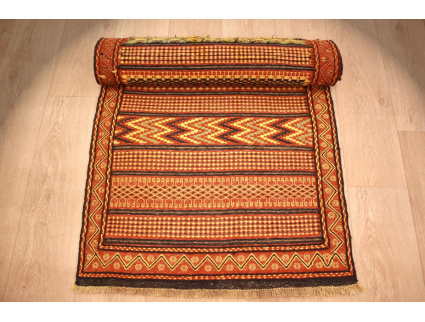 Persian carpet Kelim pure wool 379x79 cm Runner