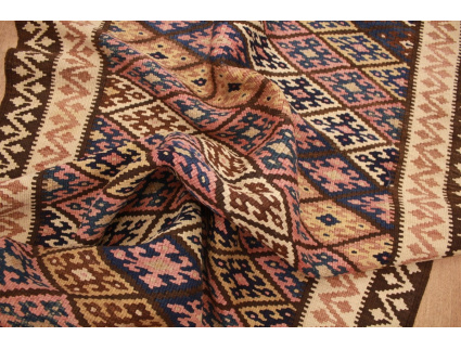 Orientteppich Kelim wollteppich 407x112 cm Kilim