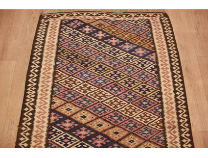 Orientteppich Kelim wollteppich 407x112 cm Kilim