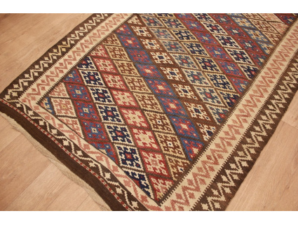 Orientteppich Kelim wollteppich 407x112 cm Kilim