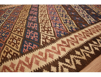 Orientteppich Kelim wollteppich 407x112 cm Kilim