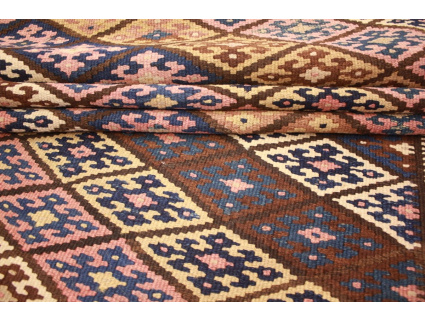 Orientteppich Kelim wollteppich 407x112 cm Kilim