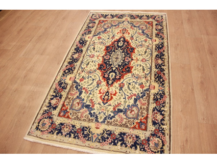 Persian carpet Tehran with silk 210x118 cm Beige