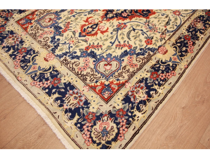 Persian carpet Tehran with silk 210x118 cm Beige