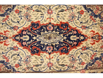 Persian carpet Tehran with silk 210x118 cm Beige