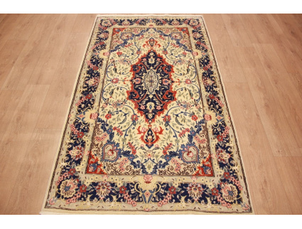 Persian carpet Tehran with silk 210x118 cm Beige