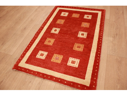 Loribaft Nomadenteppich moderner Perserteppich Rot 126x80 cm