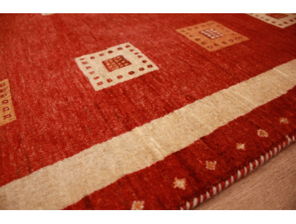 Loribaft Nomadenteppich moderner Perserteppich Rot 126x80 cm