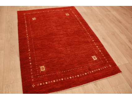 Nomadic Persian carpet Loribaft pure wool 147x103 cm Red