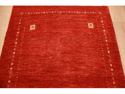 Nomadic Persian carpet Loribaft pure wool 147x103 cm Red