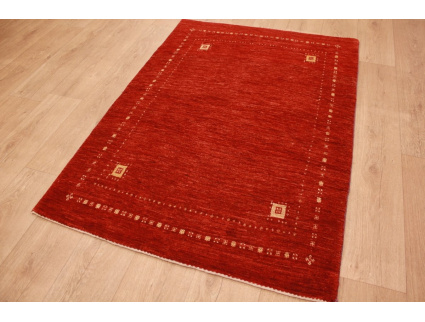 Nomadic Persian carpet Loribaft pure wool 147x103 cm Red