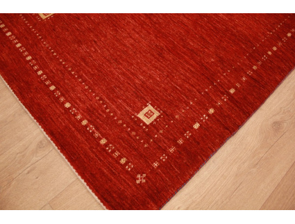 Nomadic Persian carpet Loribaft pure wool 147x103 cm Red