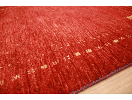 Nomadic Persian carpet Loribaft pure wool 147x103 cm Red