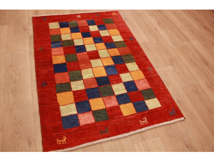 Perser Teppich Gabbeh reiner wollteppich 149x102 cm Rot