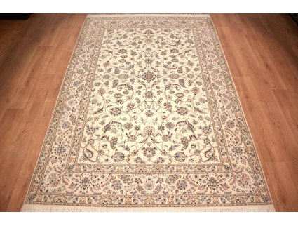 Persian carpet  Nain 6la with Silk 308x205 cm Beige