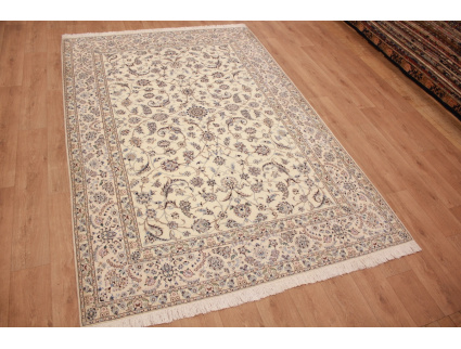 Persian carpet  Nain 6la with Silk 308x205 cm Beige