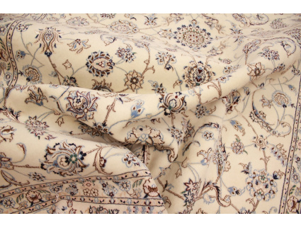 Persian carpet  Nain 6la with Silk 308x205 cm Beige