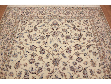 Persian carpet  Nain 6la with Silk 308x205 cm Beige