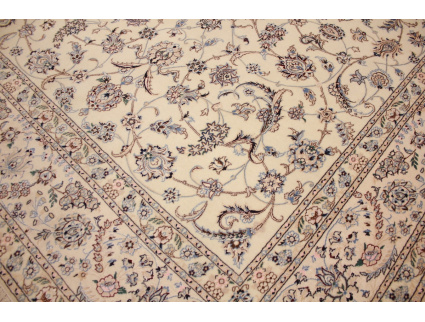 Persian carpet  Nain 6la with Silk 308x205 cm Beige