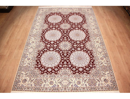 Persian carpet Nain 6La with Silk 315x210 cm Red