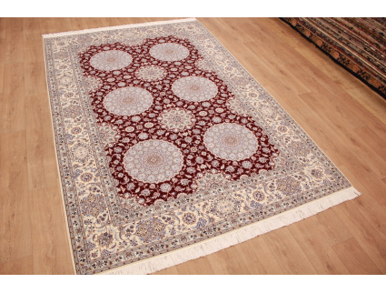 Persian carpet Nain 6La with Silk 315x210 cm Red