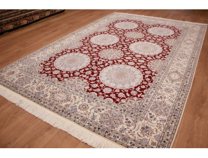 Persian carpet Nain 6La with Silk 315x210 cm Red