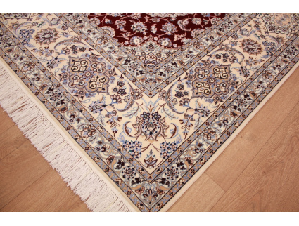 Persian carpet Nain 6La with Silk 315x210 cm Red