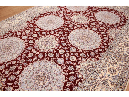 Persian carpet Nain 6La with Silk 315x210 cm Red