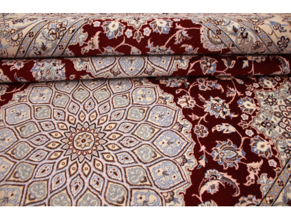 Persian carpet Nain 6La with Silk 315x210 cm Red