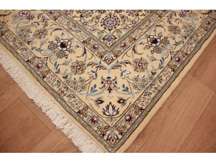 Fine Persian carpet  Nain 9la with silk 315x200 cm Green