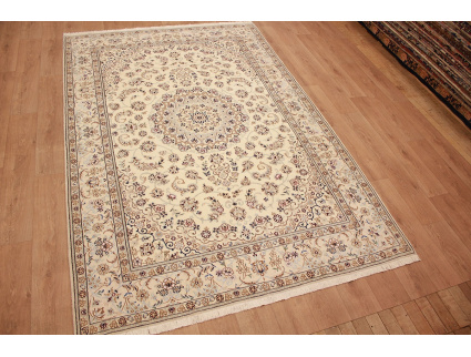 Persian carpet Nain 9la with Silk 308x202 cm Beige