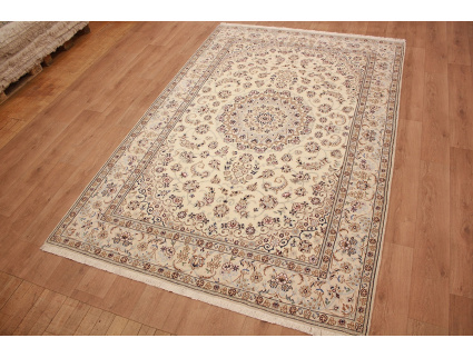 Persian carpet Nain 9la with Silk 308x202 cm Beige