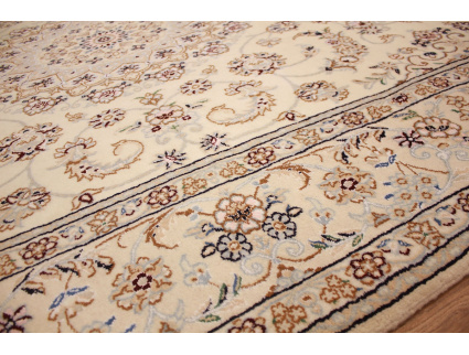 Persian carpet Nain 9la with Silk 308x202 cm Beige