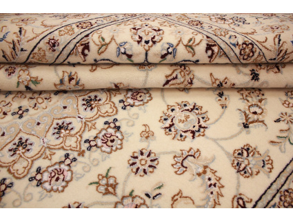 Perserteppich Nain 9la mit Seide 308x202 cm Beige