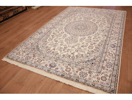 Persian carpet "Nain" 9la with Silk 238x155 cm Beige