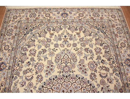 Persian carpet "Nain" 9la with Silk 238x155 cm Beige