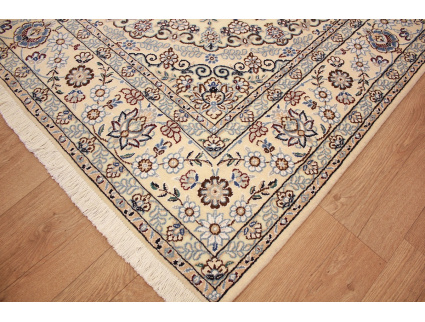 Persian carpet "Nain" 9la with Silk 238x155 cm Beige