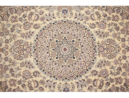 Persian carpet "Nain" 9la with Silk 238x155 cm Beige