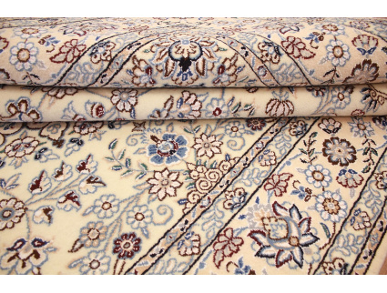 Persian carpet "Nain" 9la with Silk 238x155 cm Beige