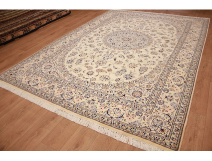 Persian carpet Nain 9la with Silk 355x247 cm Beige