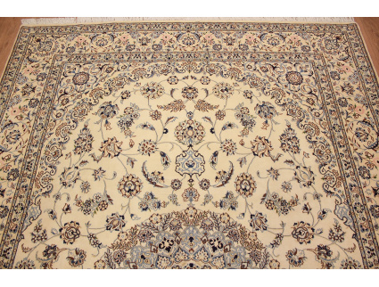 Persian carpet Nain 9la with Silk 355x247 cm Beige