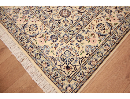 Persian carpet Nain 9la with Silk 355x247 cm Beige